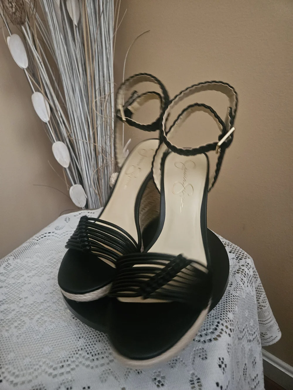 💞💘Womens Jessica Simpson Black Braided Ankle-Strap Sandals - Size 10/NWOT❤️❣️